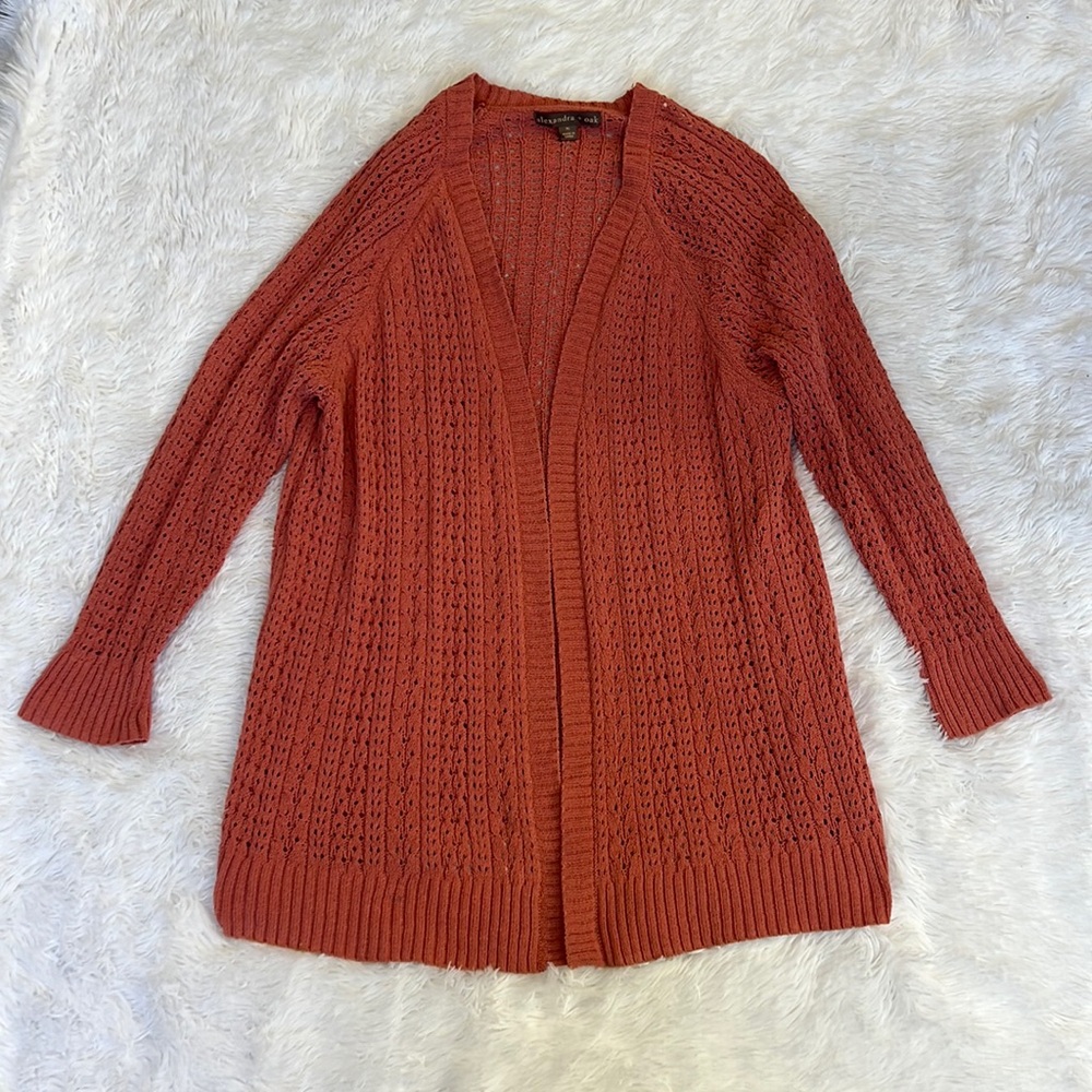 Alexandra + Oak Open Front Ribbed long sleeve Cardigan - Picture 2 of 6